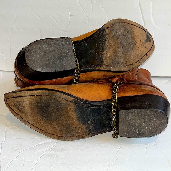 Giorgio Brutini Brown leather Cowboy boots sz 9 1/2 all leather ankle boots - Picture 9 of 13